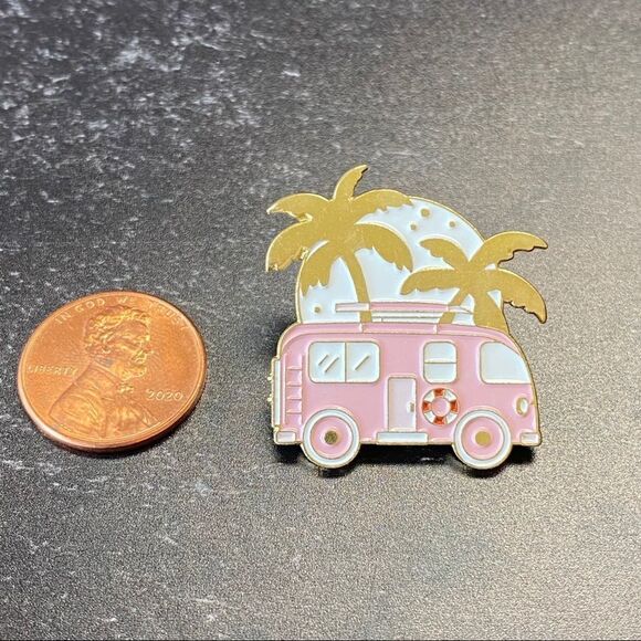 RV Camping PINK Enamel Pin/ Brooch Lapel - Picture 3 of 6